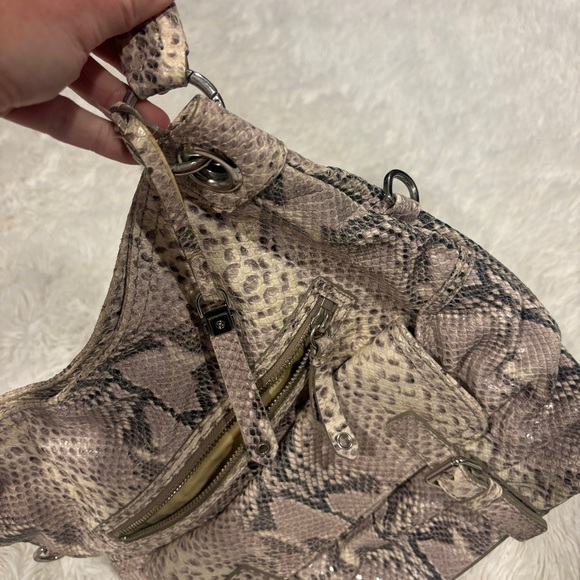 Cole Haan Snake Skin Bailey Roccia Shoulder Bag Purse - Picture 6 of 14